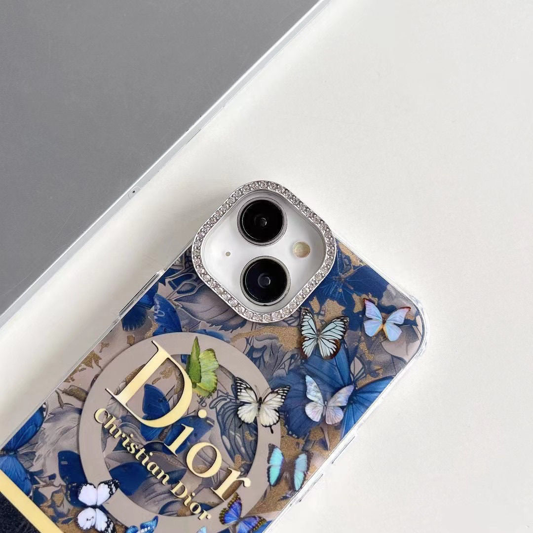 Custodia per telefono con design MagSafe blu per iPhone