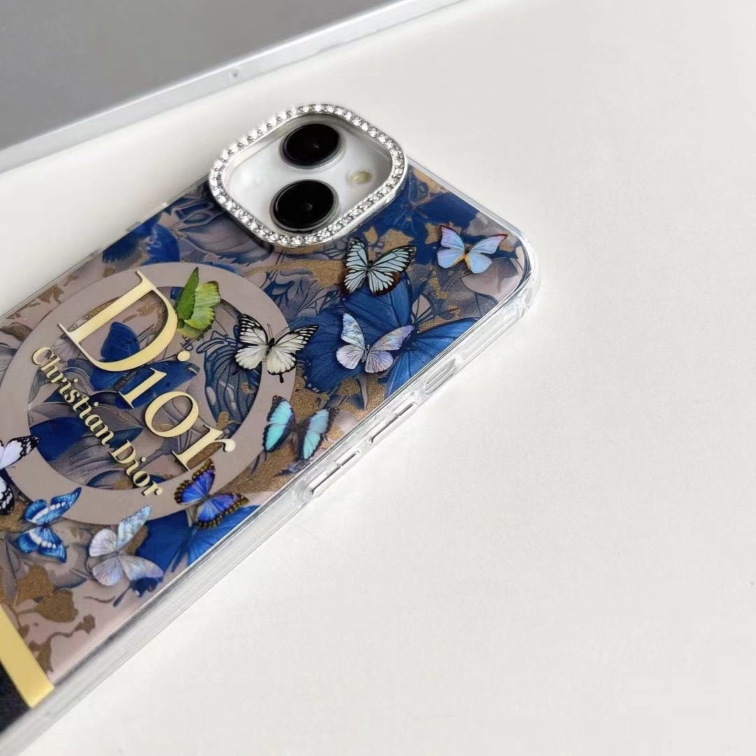 Custodia per telefono con design MagSafe blu per iPhone