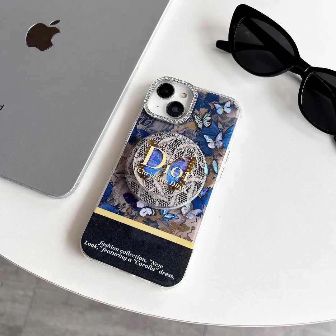 Custodia per telefono con design MagSafe blu per iPhone