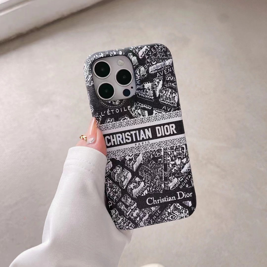 Custodia per telefono con fiore nero per iPhone