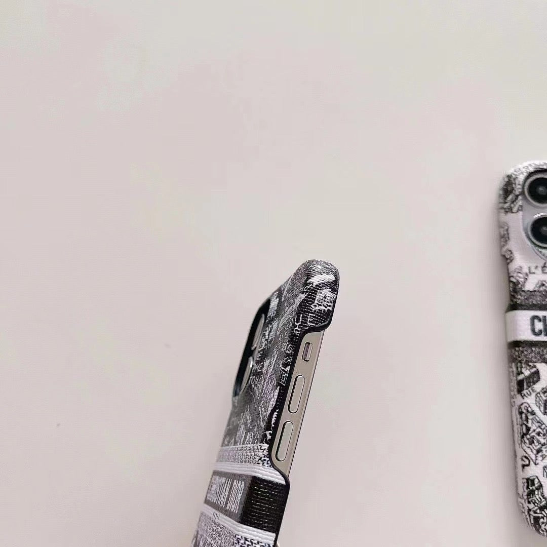 Custodia per telefono con fiore nero per iPhone