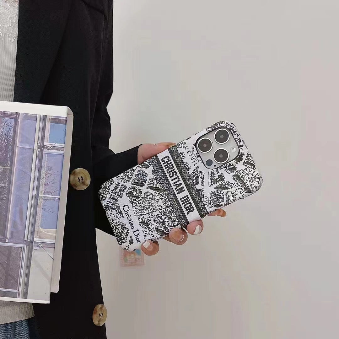 Custodia per telefono con fiore nero per iPhone