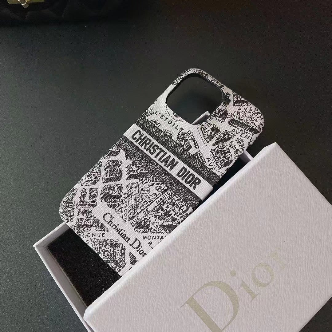Custodia per telefono con fiore nero per iPhone