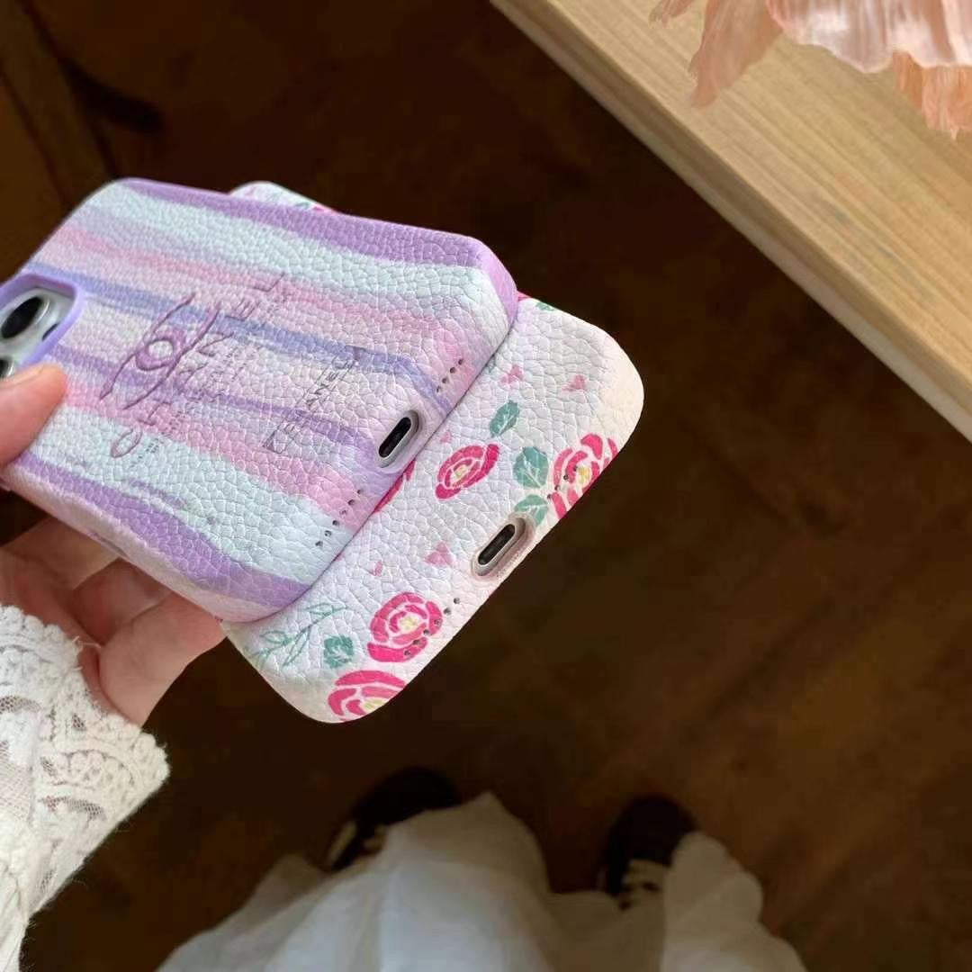 Custodia per telefono con stampa floreale per iPhone