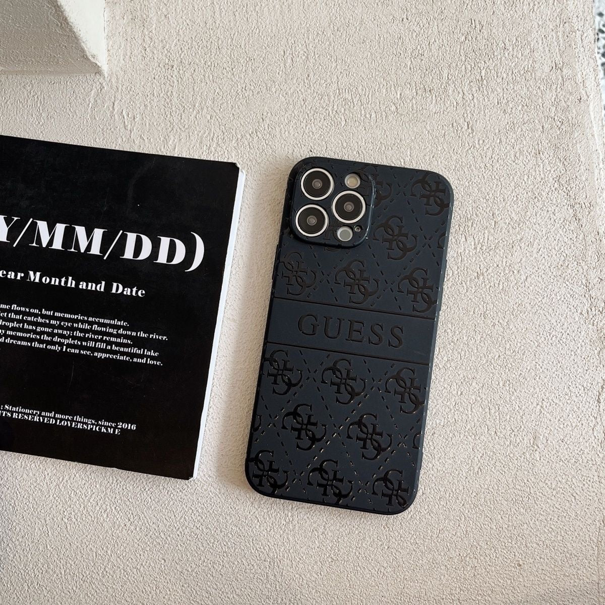 Custodia per telefono con design nero per iPhone