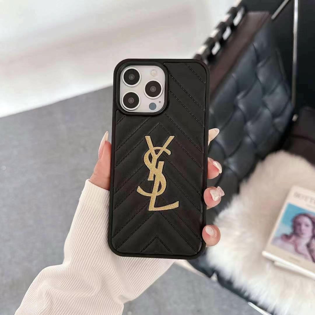 Custodia per telefono con texture dorata per iPhone