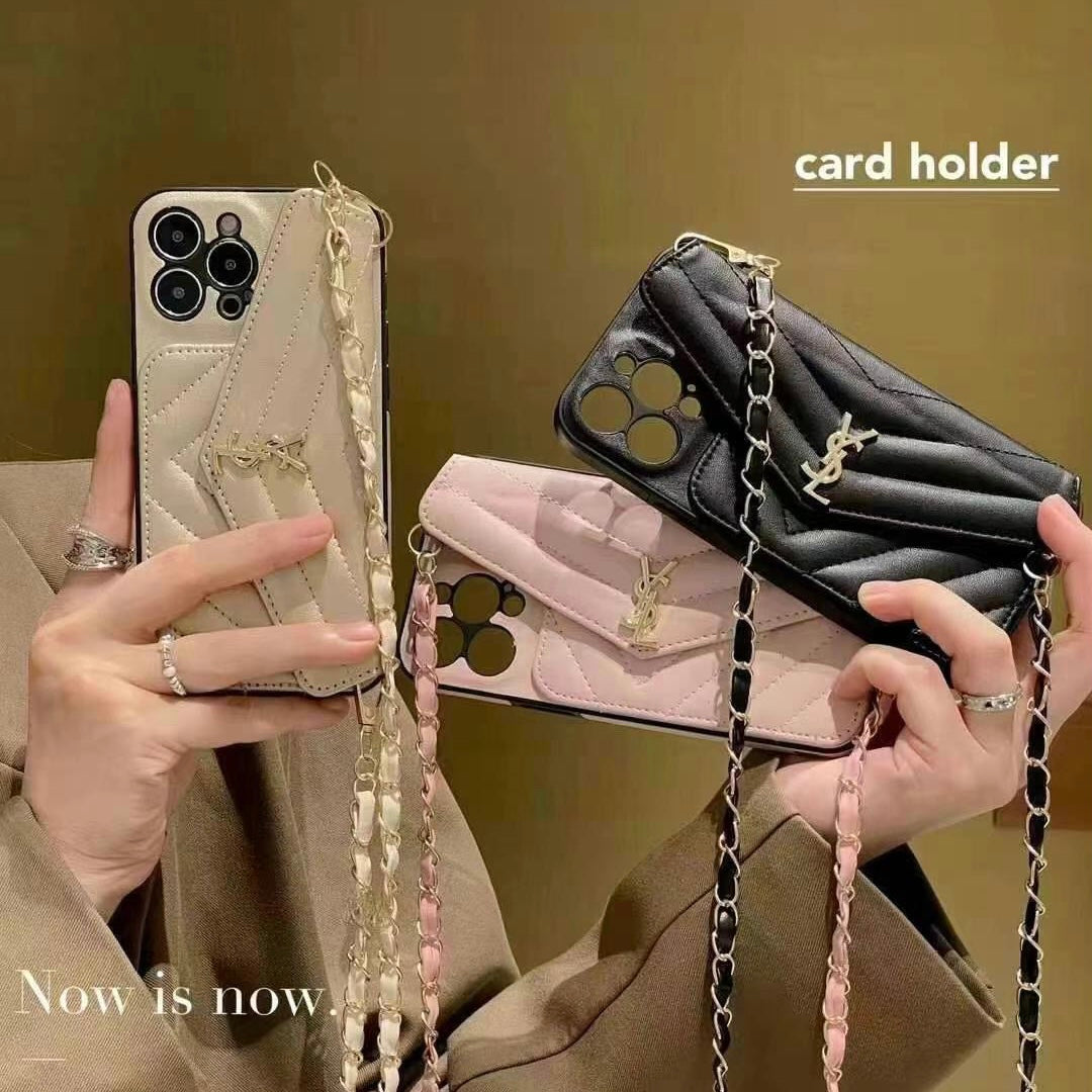 Custodia per telefono con catena alla moda per iPhone