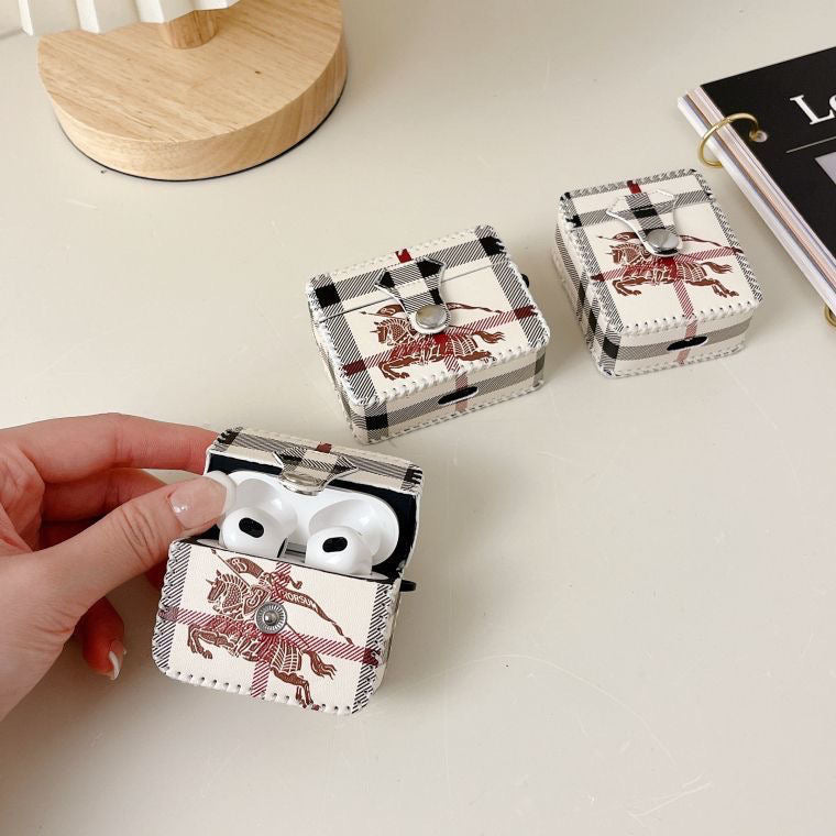 Custodia per AirPods con motivo a traliccio