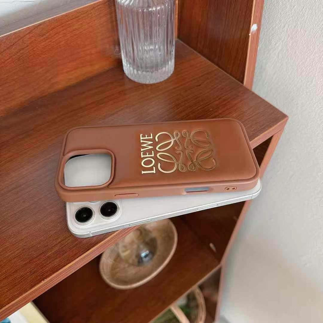 Custodia per telefono stampata marrone per iPhone