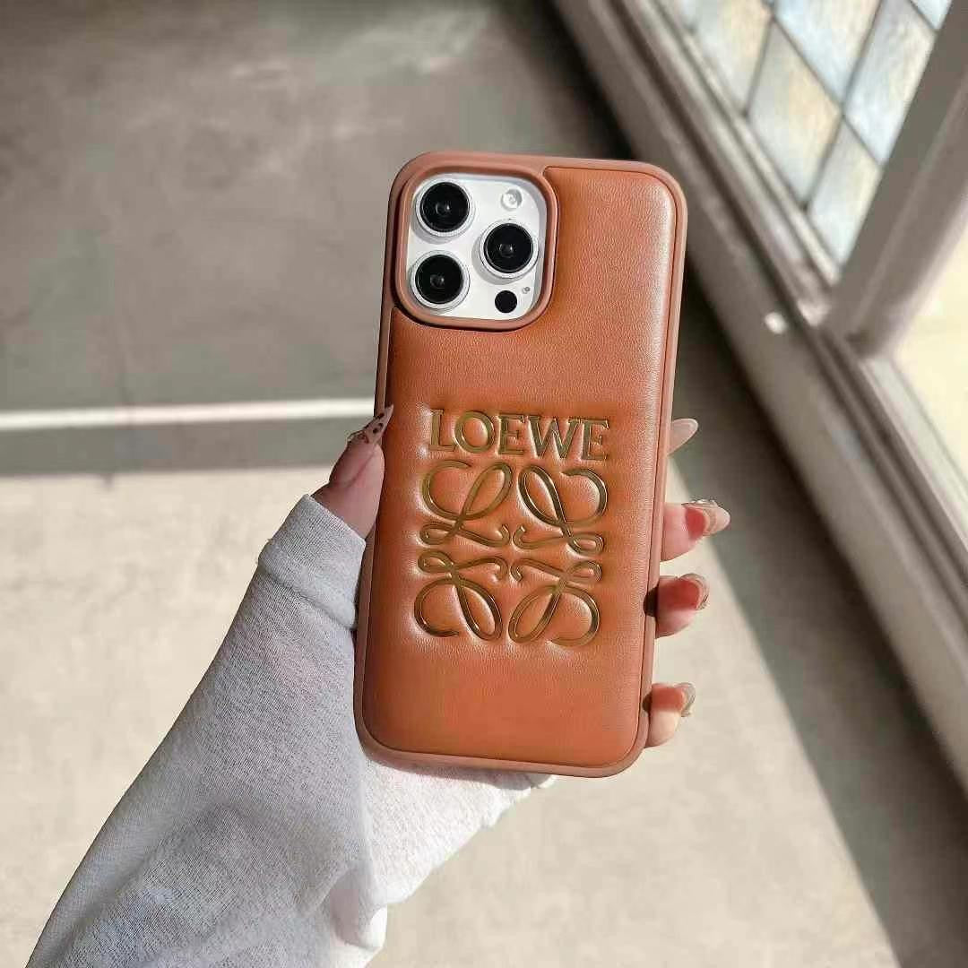 Custodia per telefono stampata marrone per iPhone