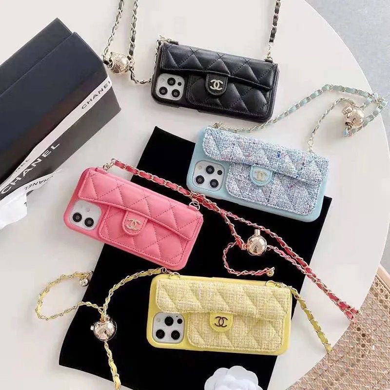 Custodia per telefono con catena di moda per iPhone