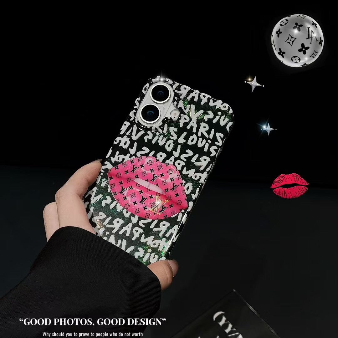 Custodia per telefono sexy nera e rosa per iPhone
