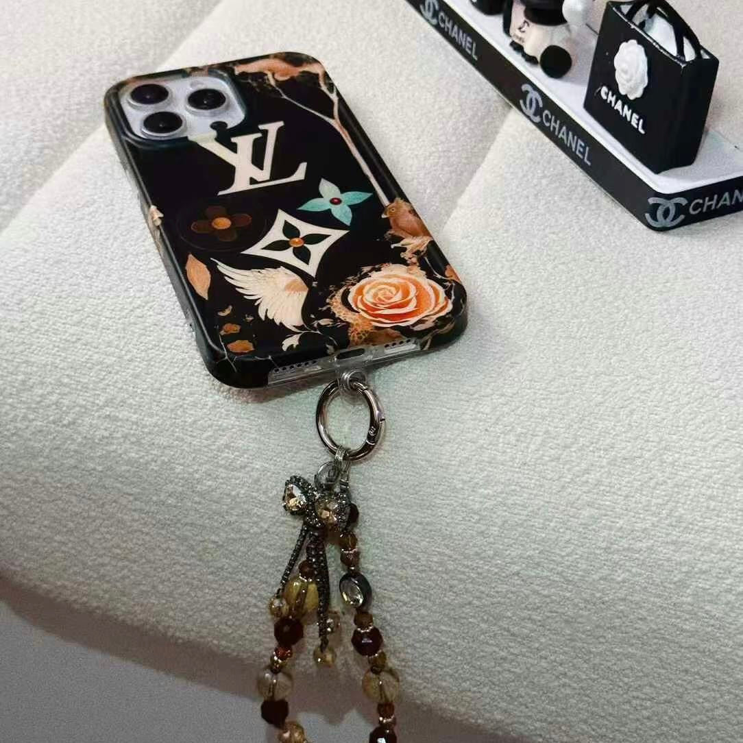 Custodia per telefono con fiore nero per iPhone
