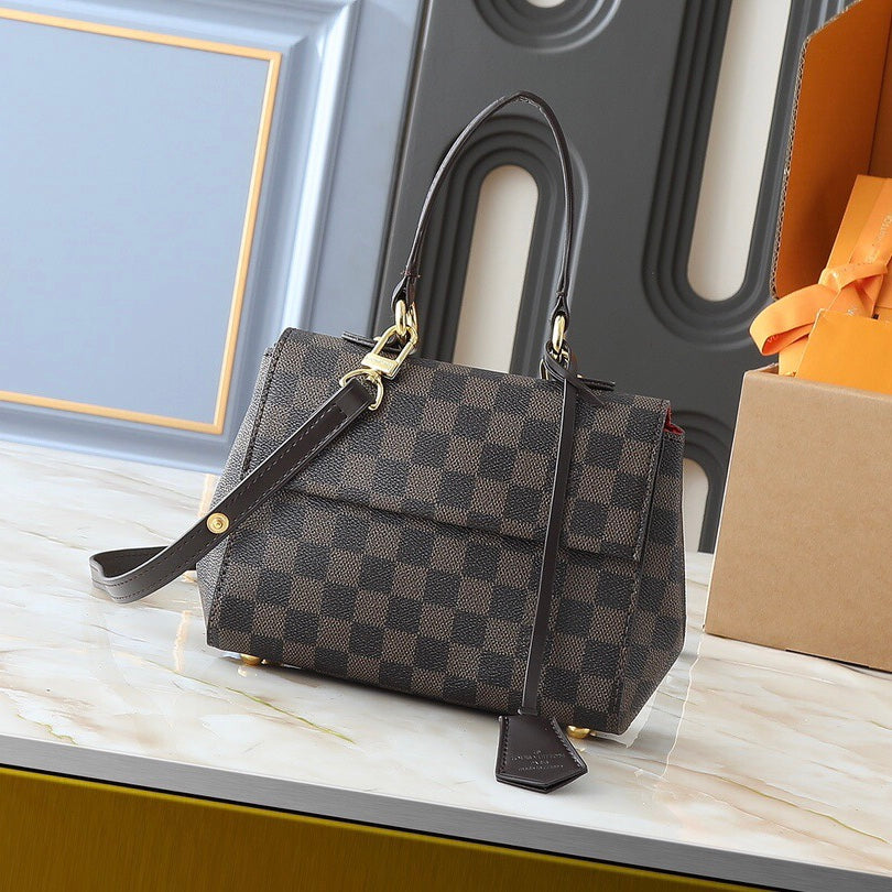 Borsa classica a griglia marrone