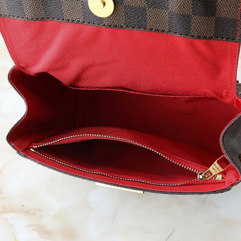 Borsa classica a griglia marrone