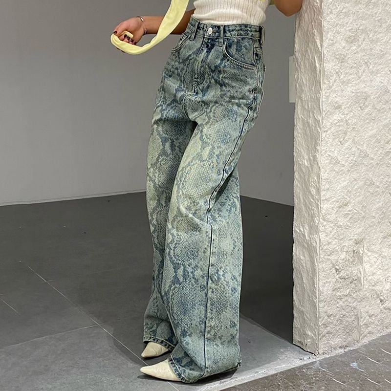 Pantaloni scozzesi vintage blu a gamba dritta