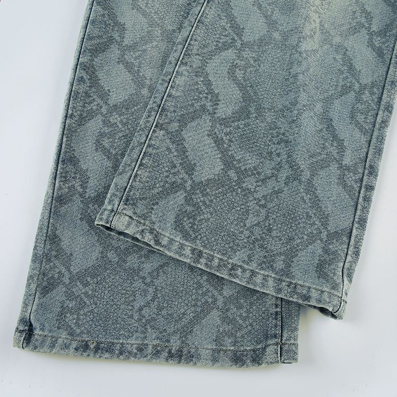 Pantaloni scozzesi vintage blu a gamba dritta