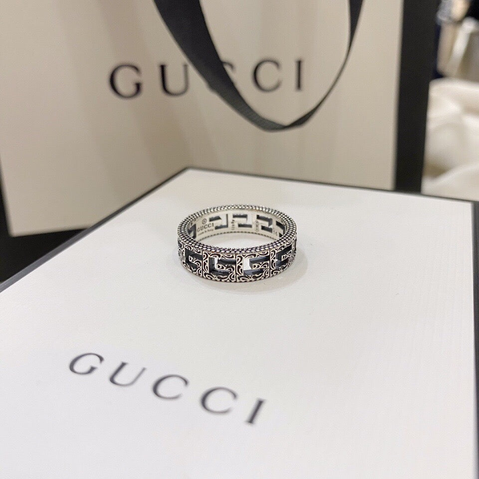 Anello sottile vintage in argento sterling con scheletro