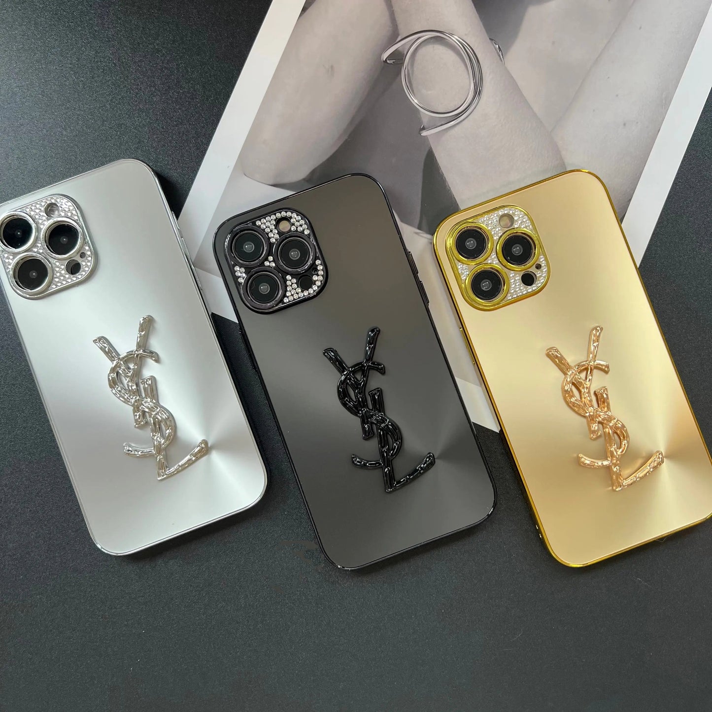 Custodia per telefono con design scintillante per iPhone