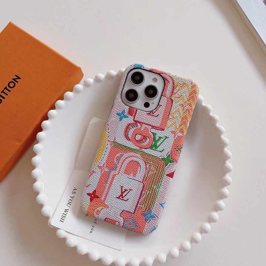Custodia classica per iPhone con motivo a fiori