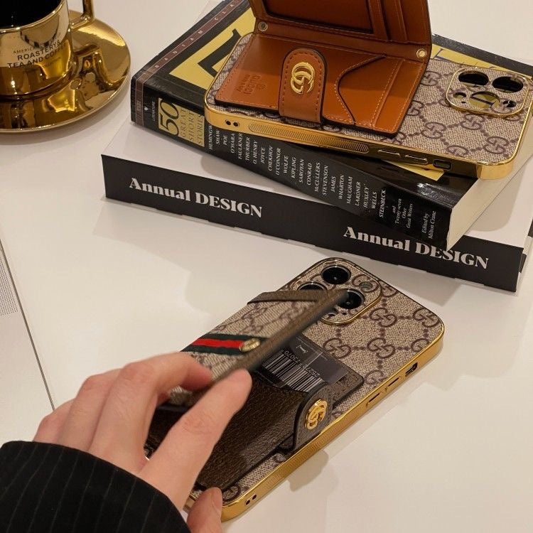 Custodia per telefono con catena per carte di credito per iPhone