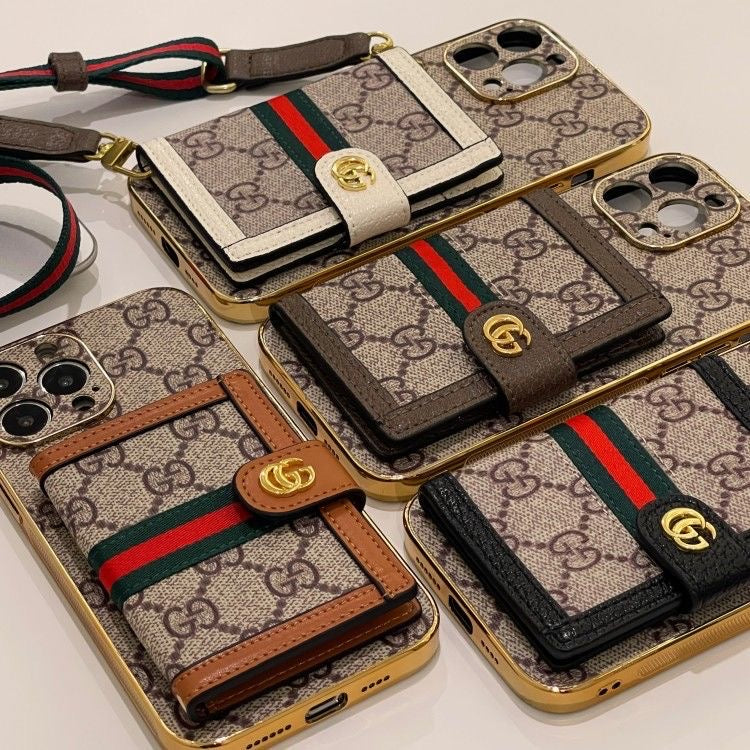 Custodia per telefono con catena per carte di credito per iPhone