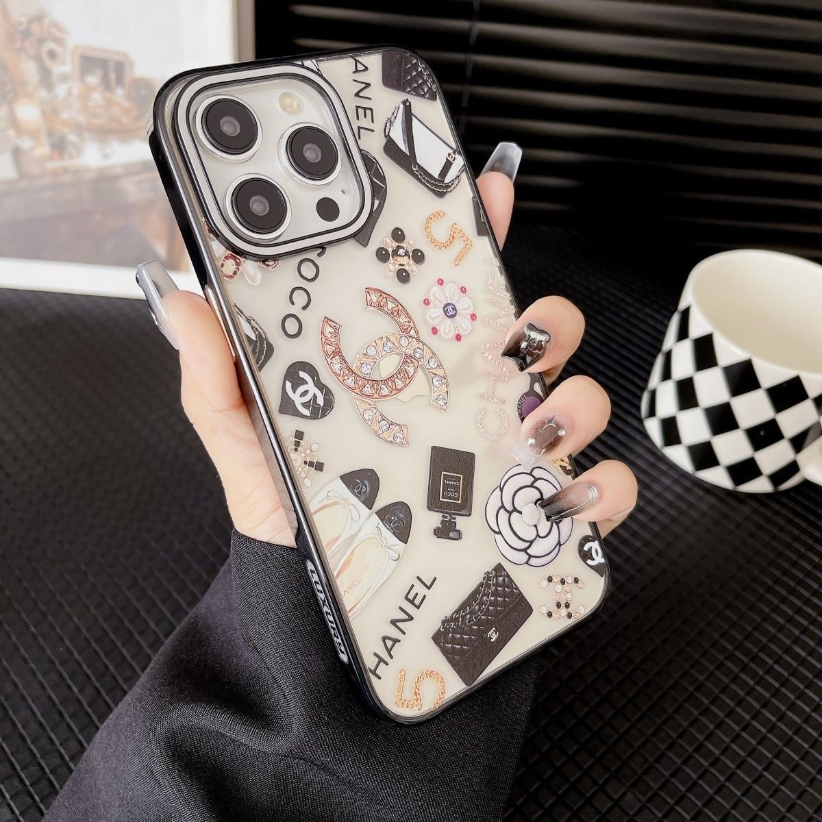 Custodia per telefono con design trasparente per iPhone