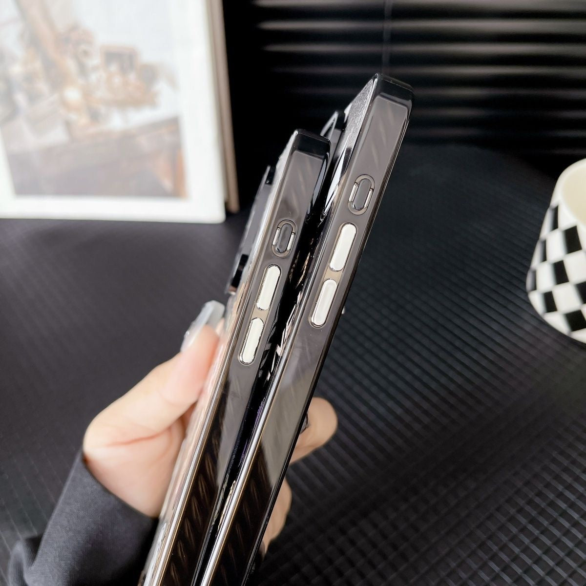 Custodia per telefono con design trasparente per iPhone