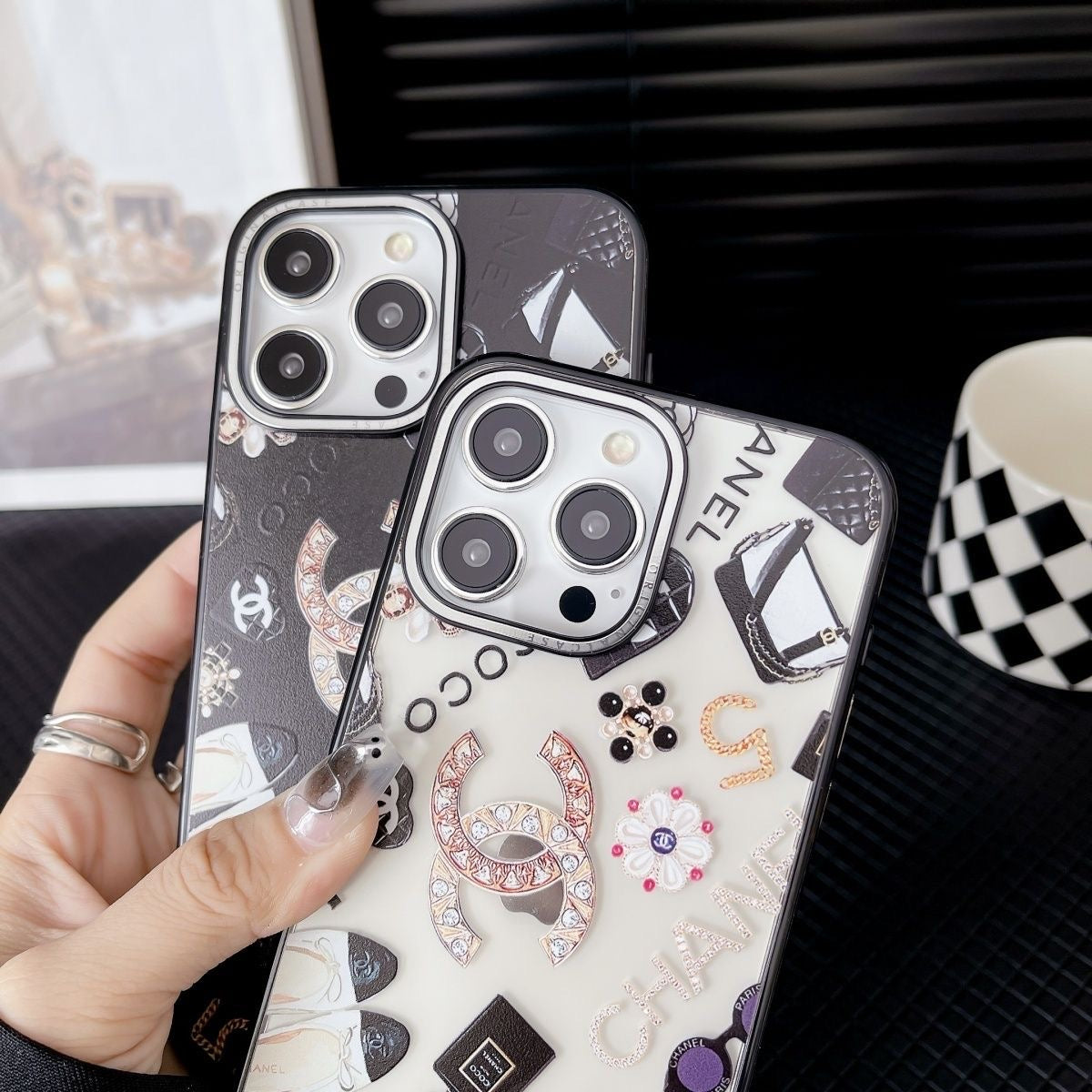 Custodia per telefono con design trasparente per iPhone