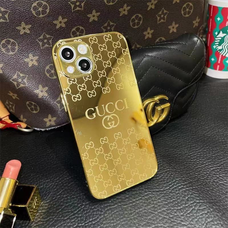 Custodia per telefono dorata alla moda per iPhone