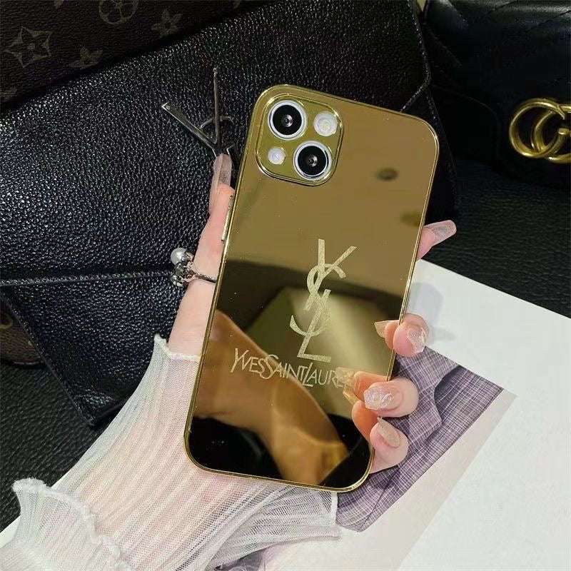Custodia per telefono dorata alla moda per iPhone