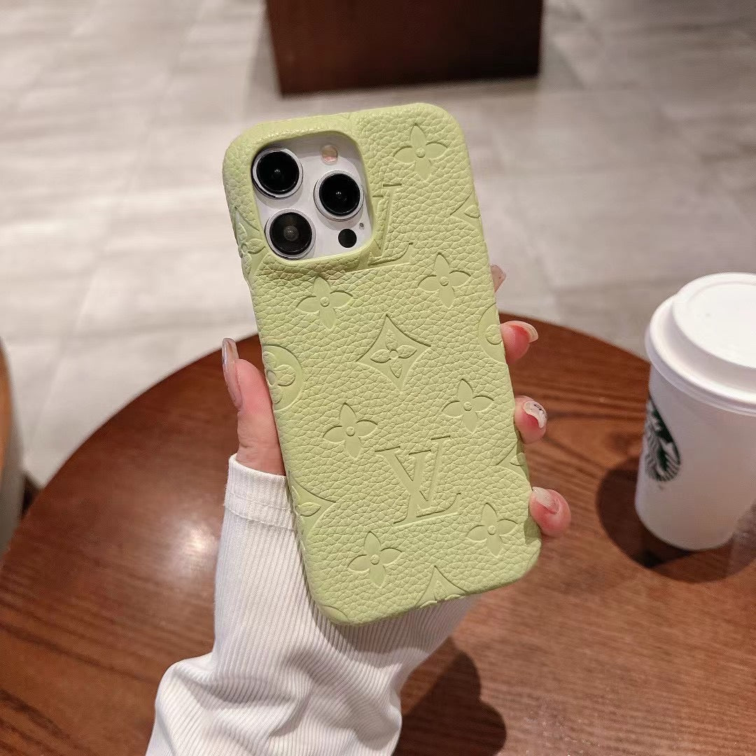 Custodia per telefono con design litchi per iPhone