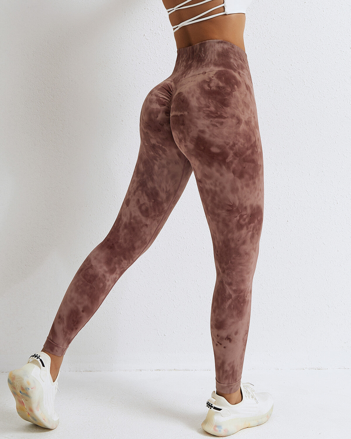 Leggings senza cuciture Leslie Scrunch - Marrone