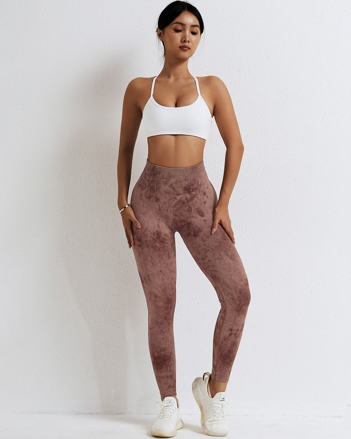Leggings senza cuciture Leslie Scrunch - Marrone