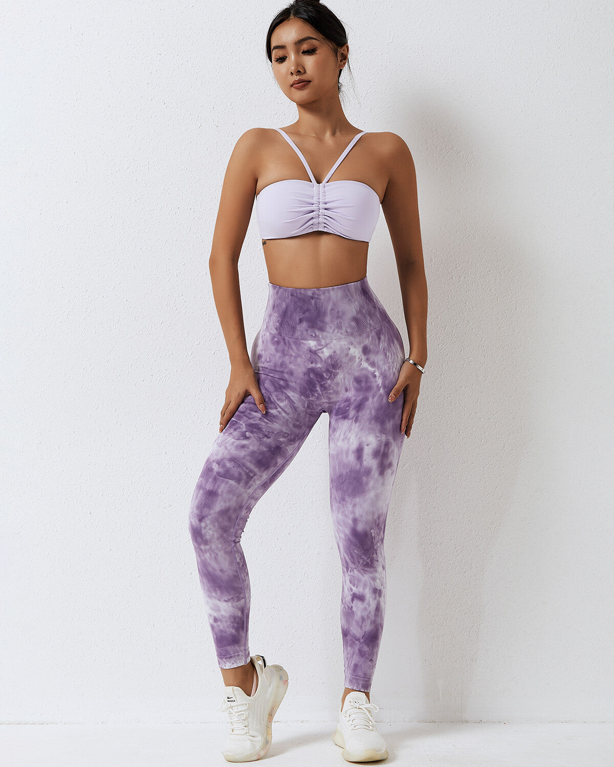 Leggings senza cuciture Leslie Scrunch - Viola