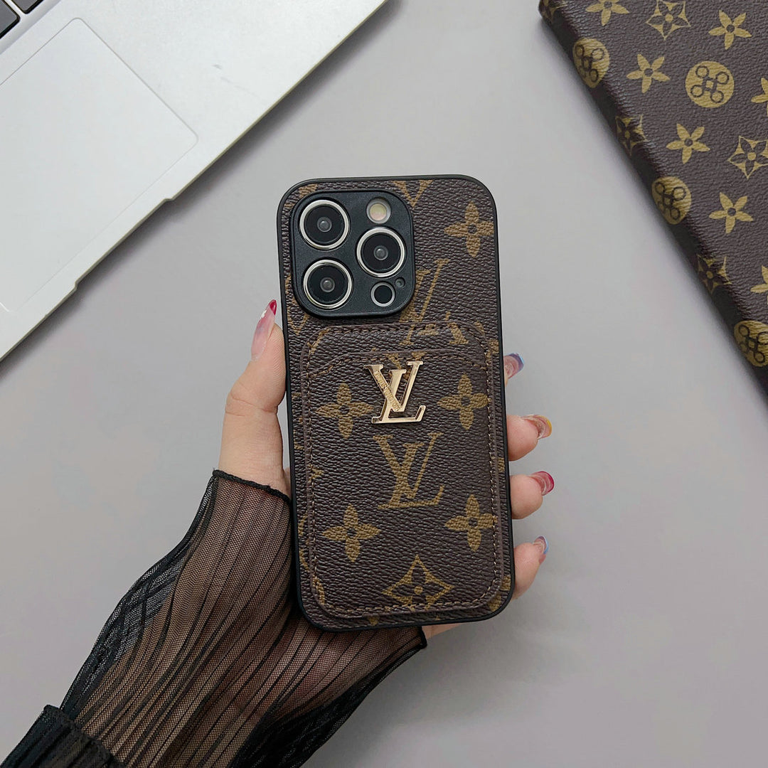 Custodia per telefono alla moda con porta carte per iPhone