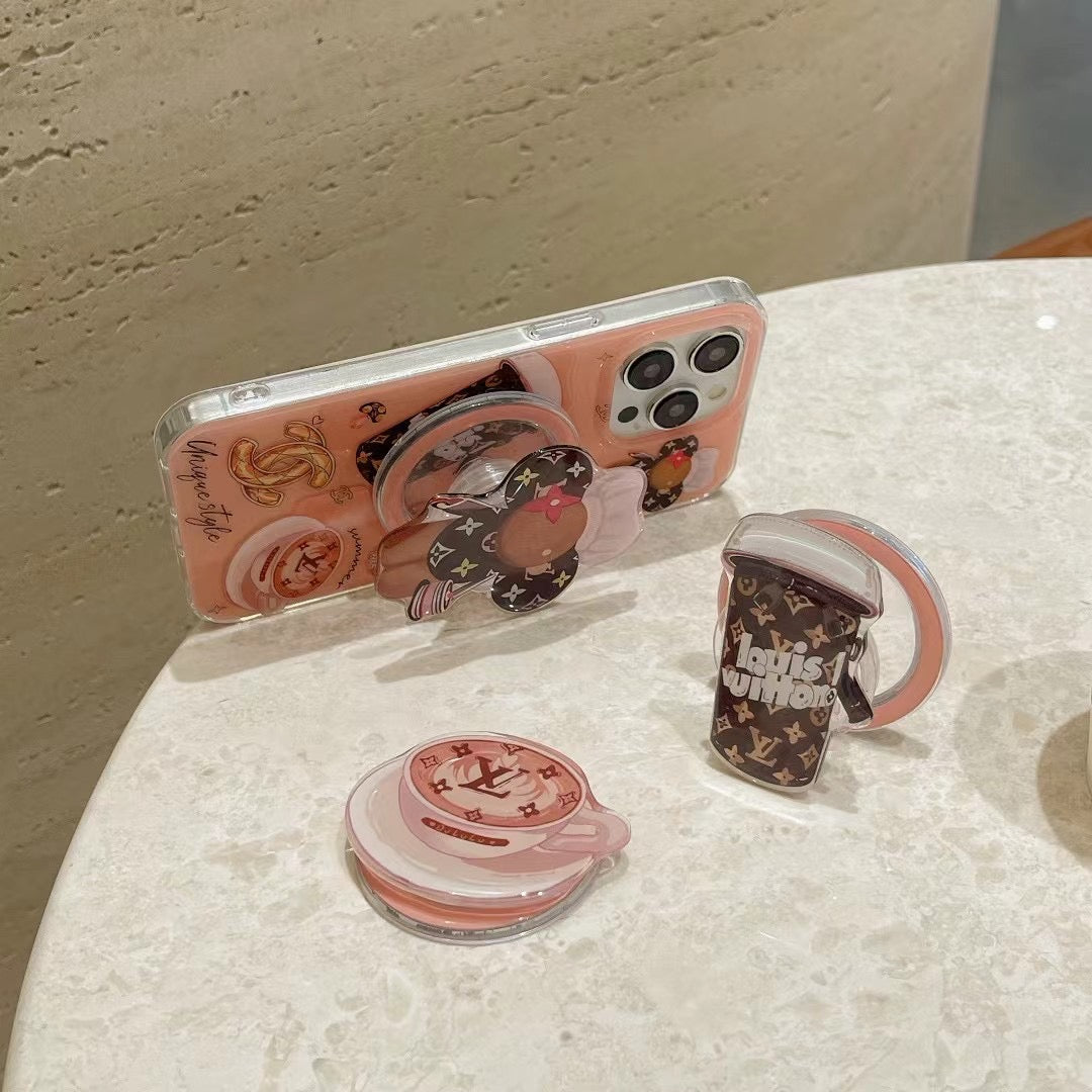 Custodia magnetica per telefono con supporto a forma di cartone animato per iPhone