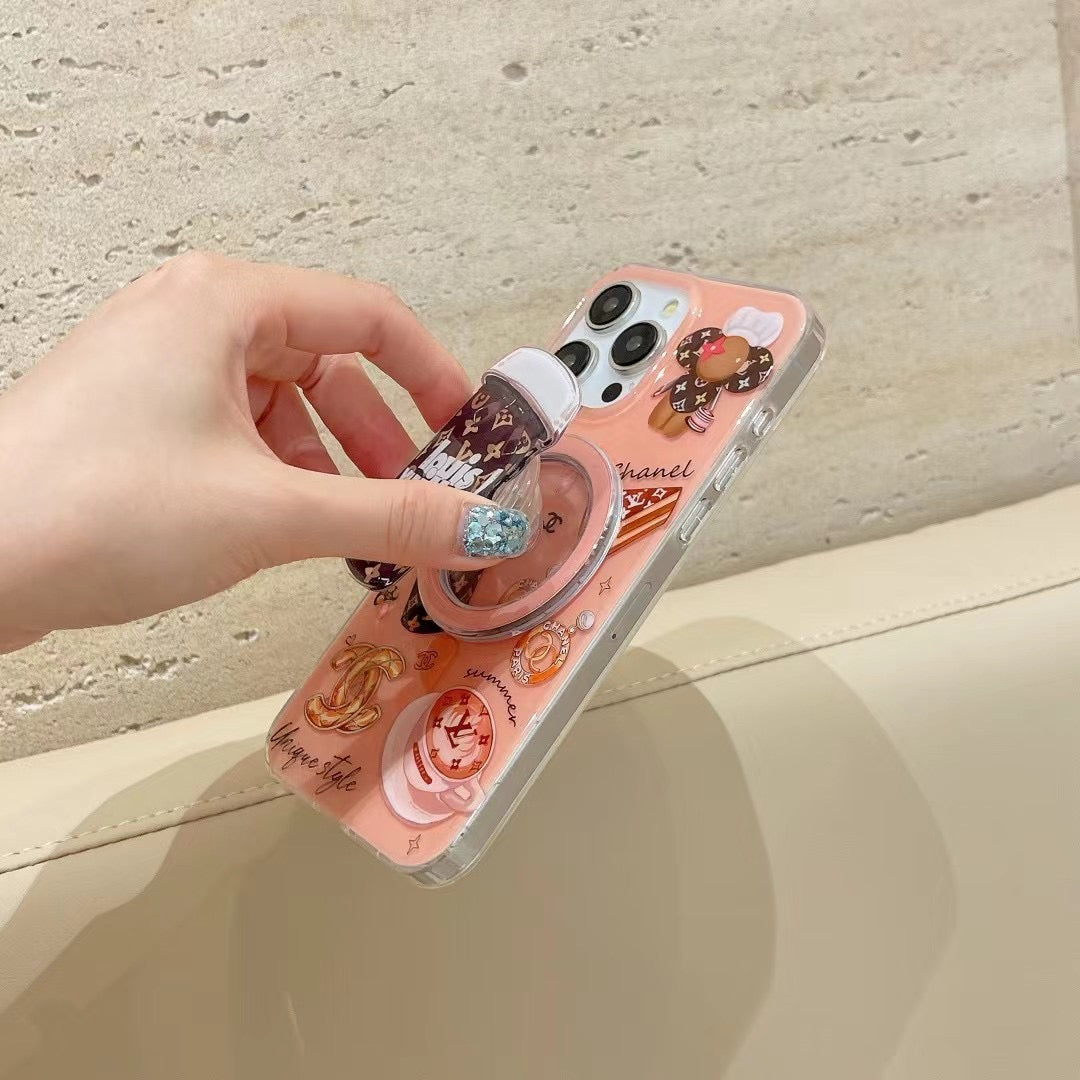 Custodia magnetica per telefono con supporto a forma di cartone animato per iPhone