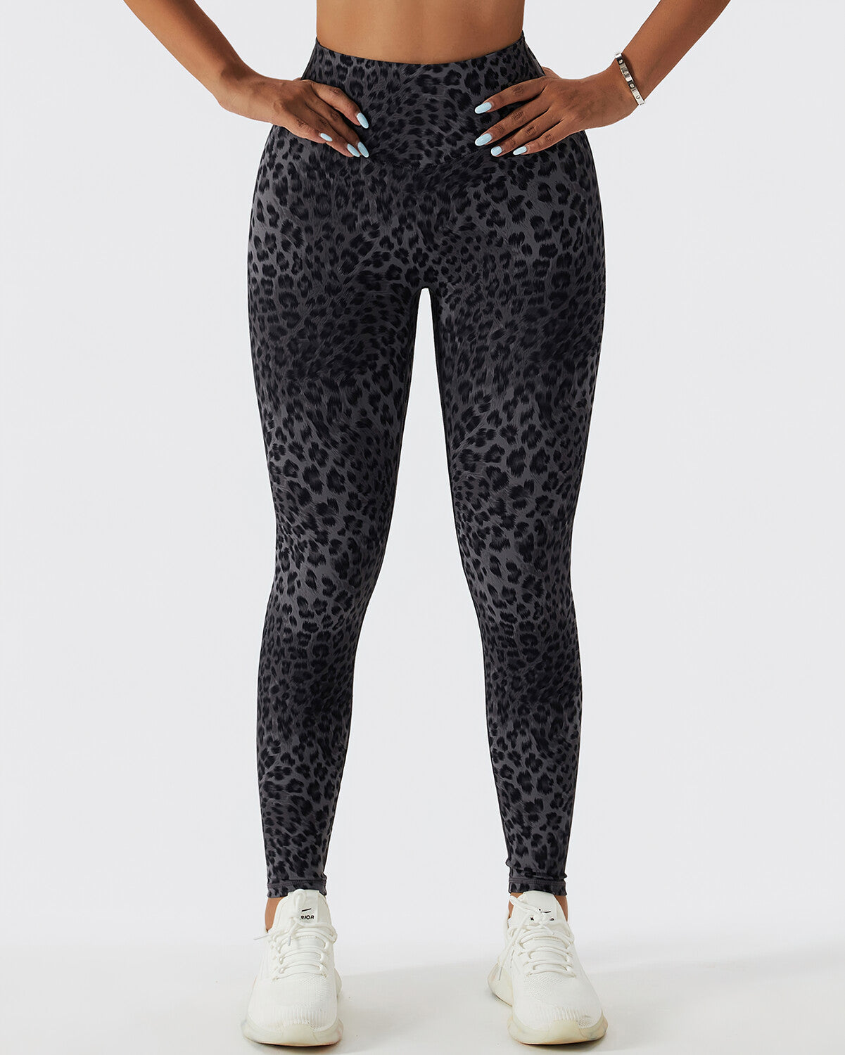 Leggings senza cuciture Sahara Leopard - Nero