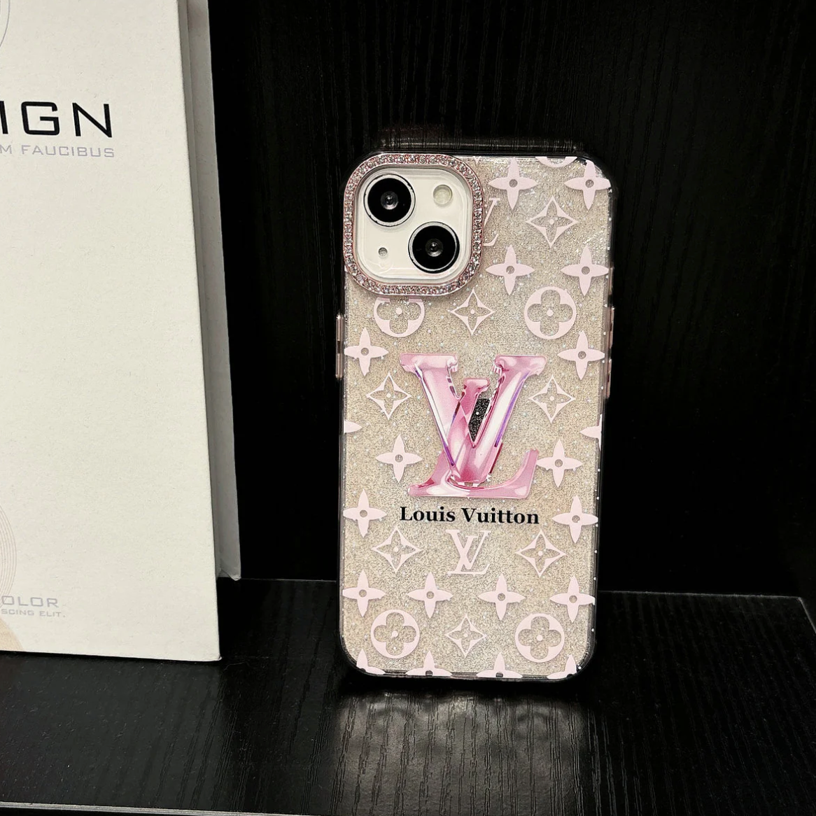 Custodia per telefono con design rosa per iPhone