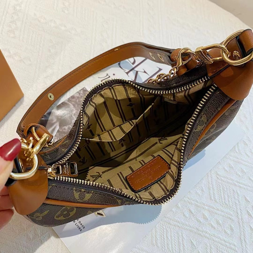 Borsa portatile classica marrone