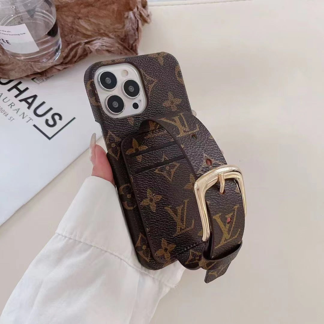Custodia classica per telefono con cinturino da polso per iPhone