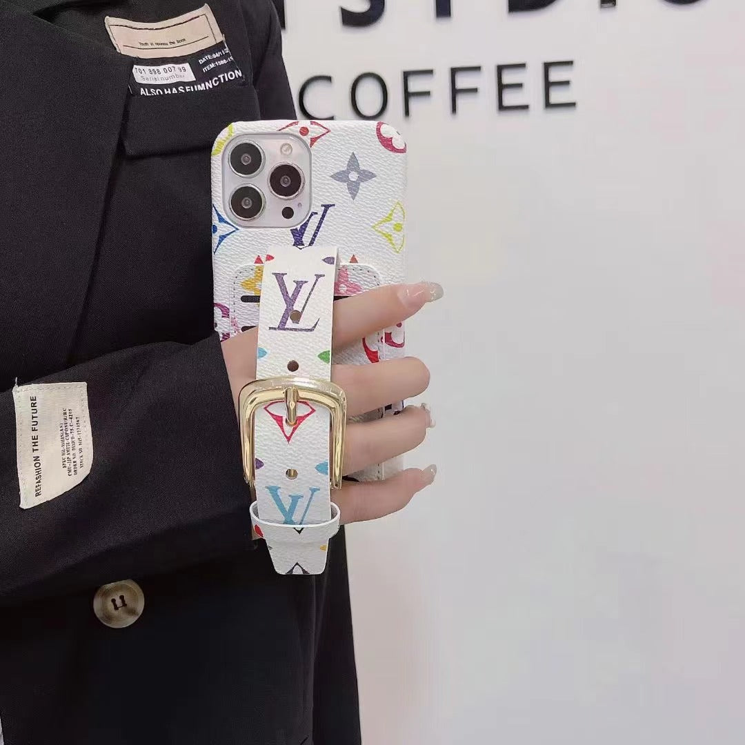 Custodia classica per telefono con cinturino da polso per iPhone