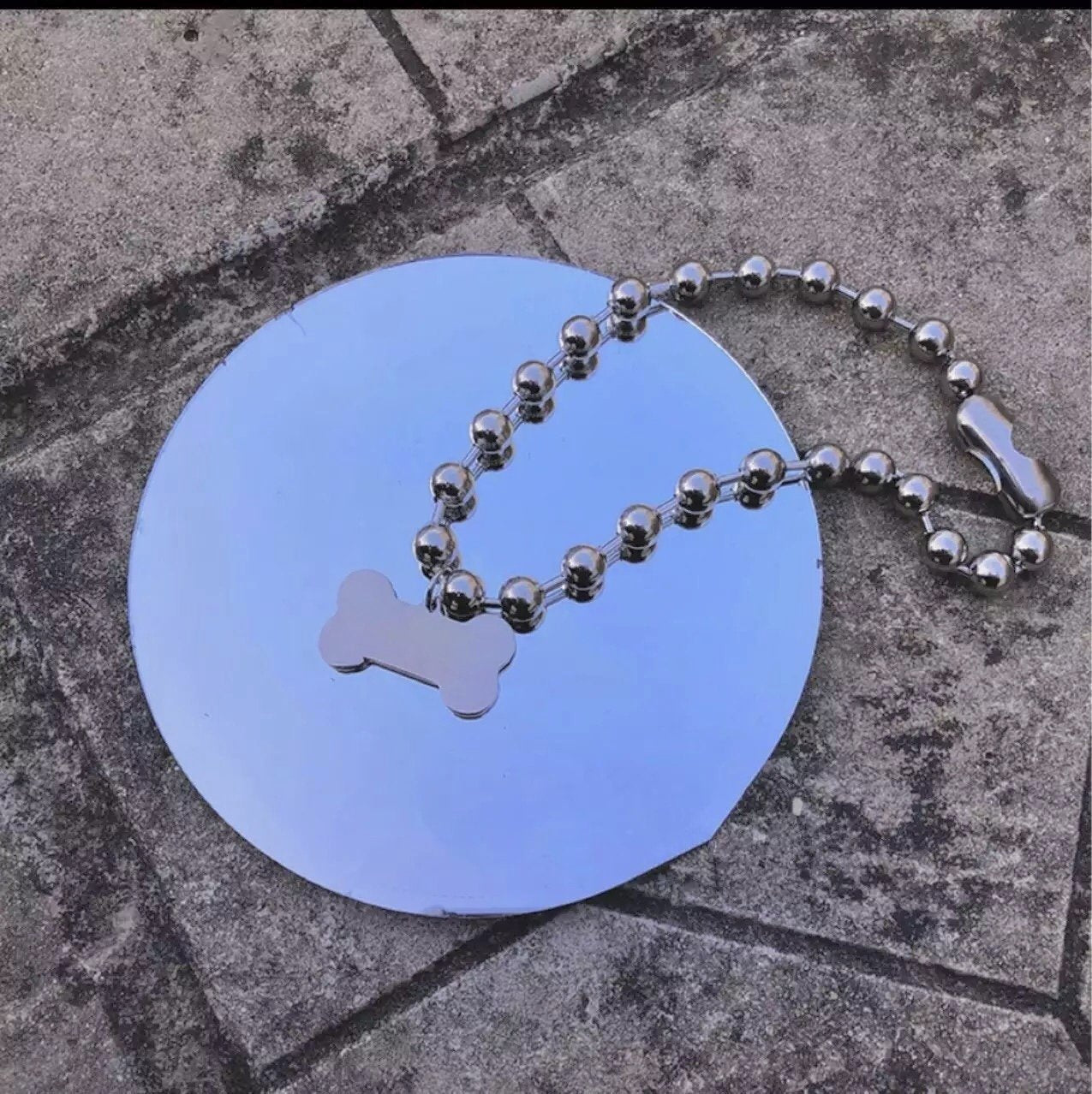 Collana girocollo Y2K in acciaio inossidabile con ciondolo in osso