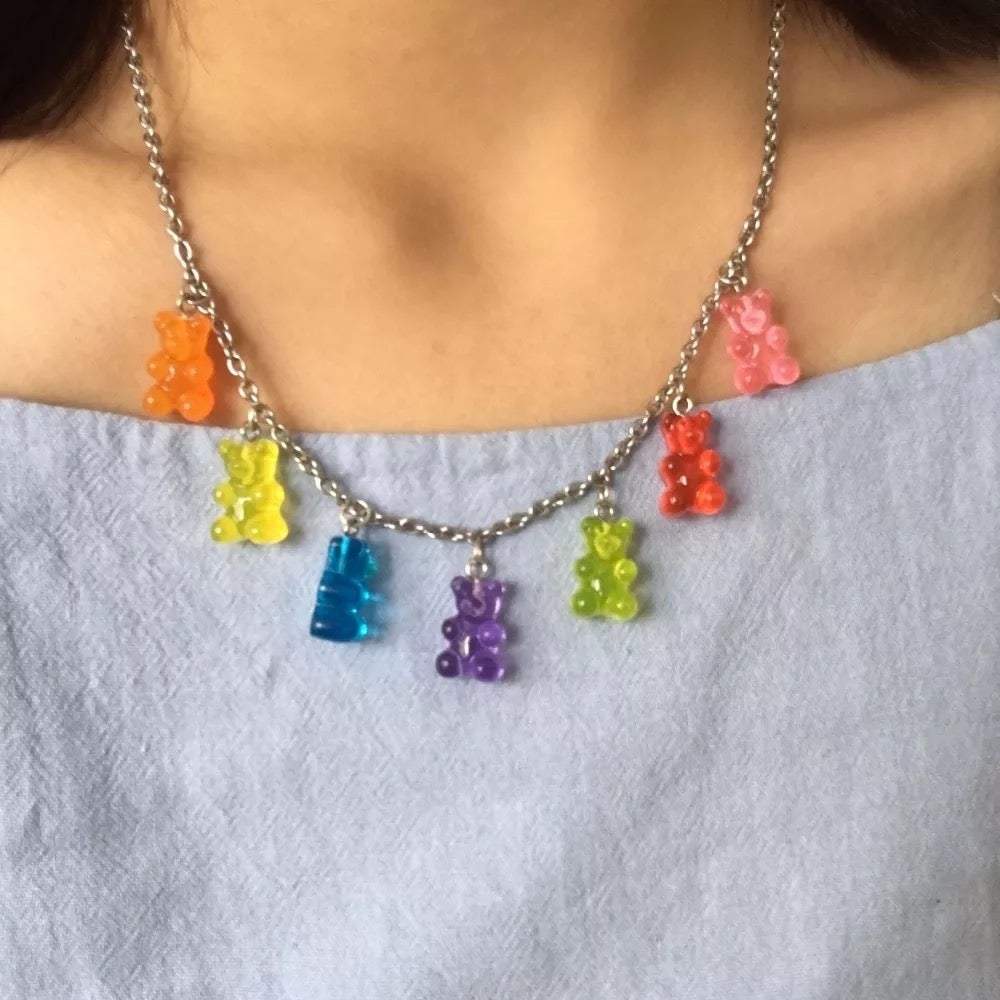 Collana con orsetto gommoso Y2K