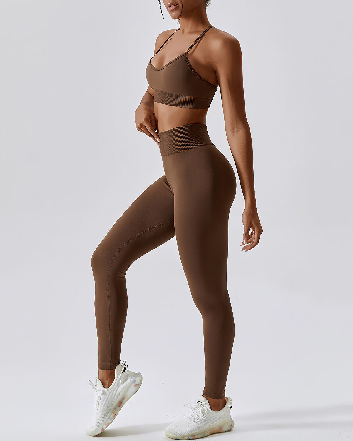 Leggings senza cuciture Zuri - Marrone scuro
