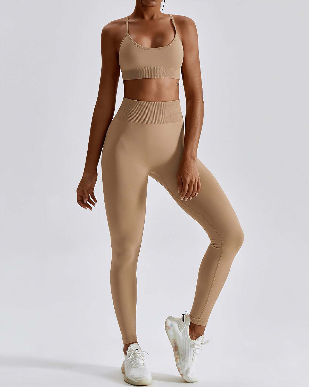 Leggings senza cuciture Zuri - Marrone chiaro