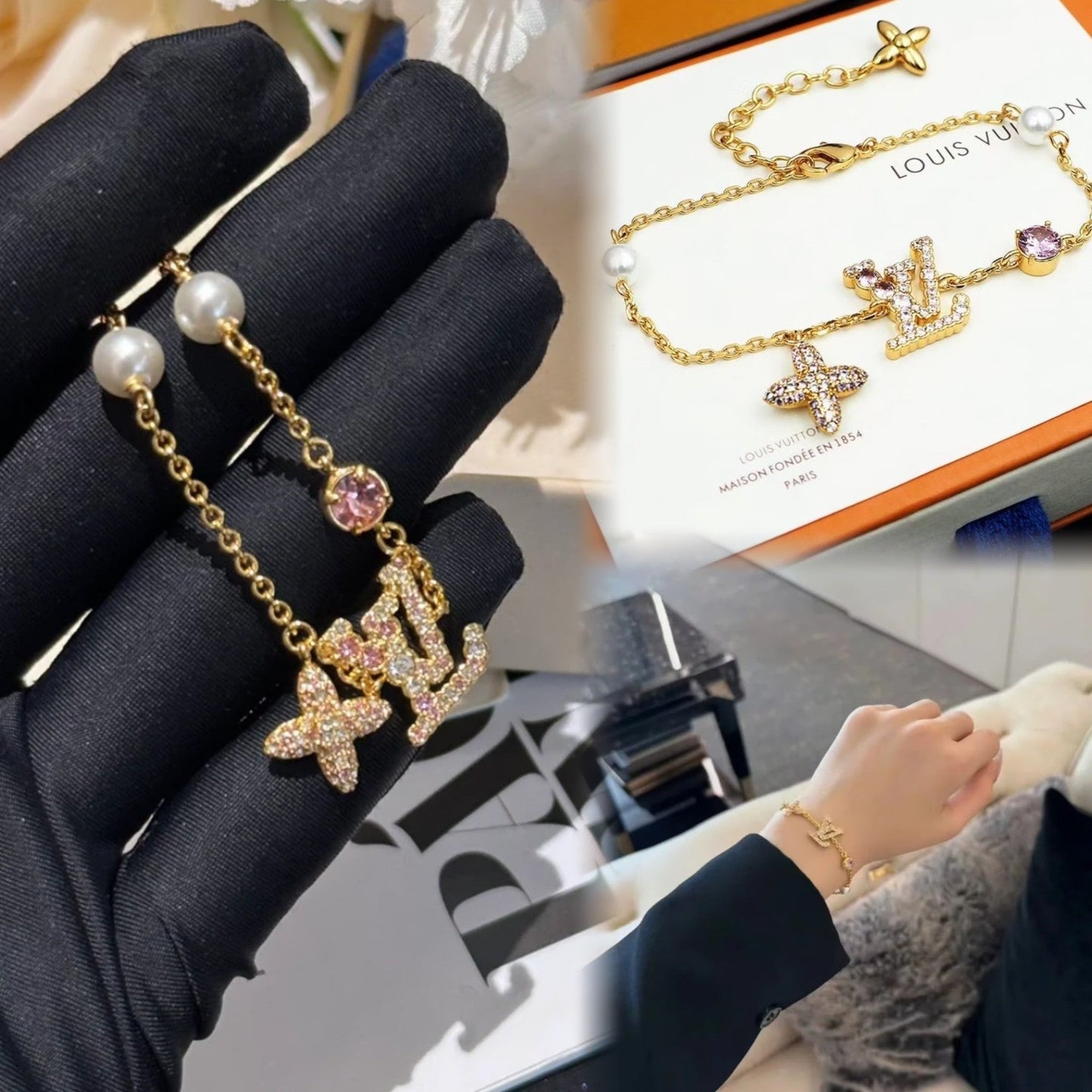 Braccialetto di cristallo alla moda Treasure