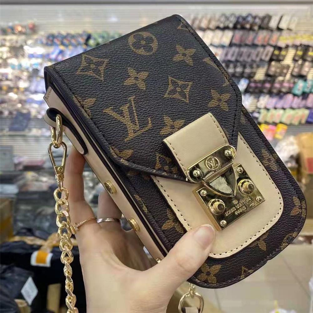 Borsa classica per telefono marrone