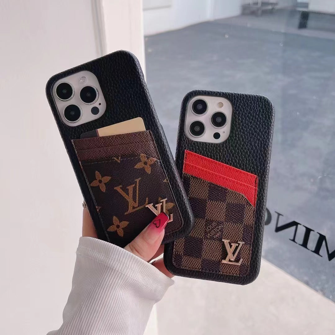 Custodia per telefono con motivo a carte nere per iPhone